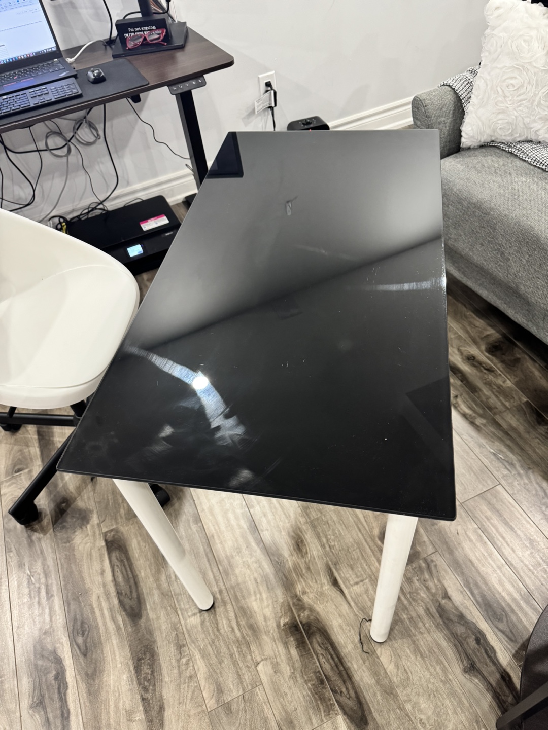 Desk with glass top