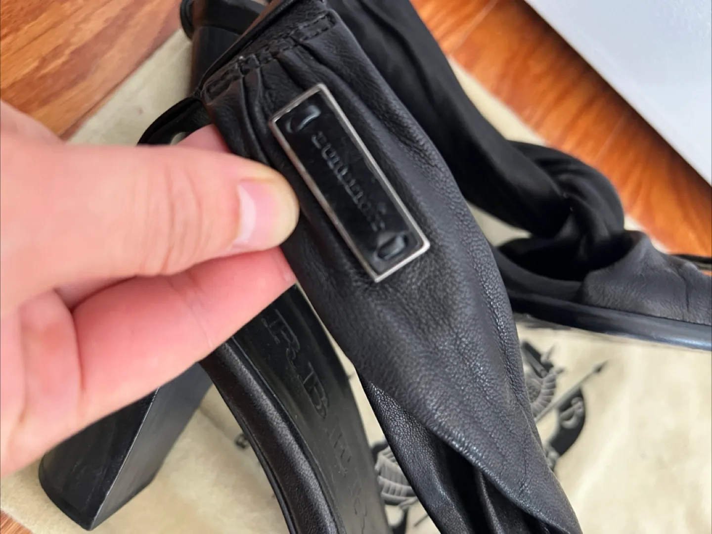 Burberry Black Leather Heels - Size 36.5 image indicator(3)