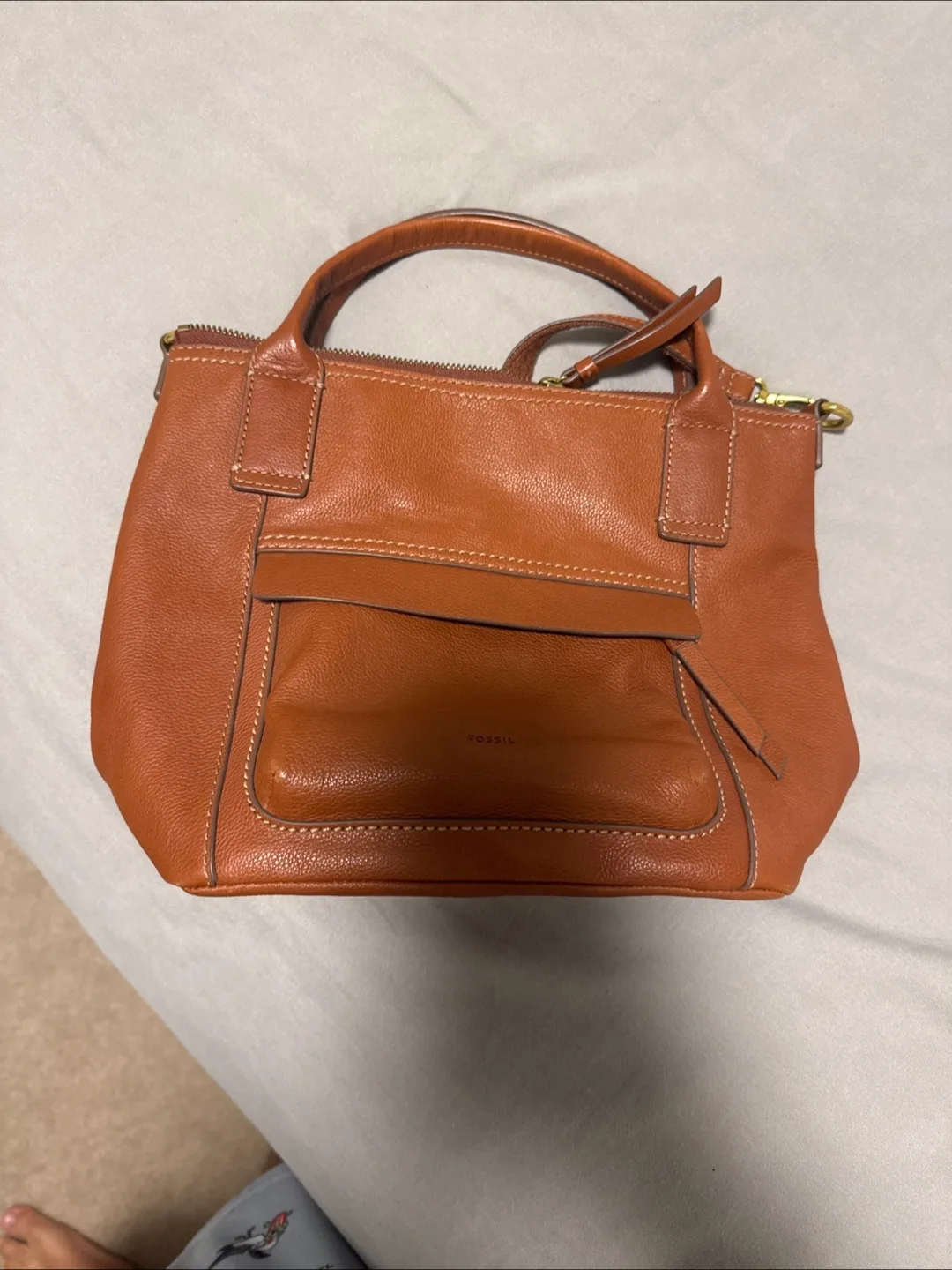 Fossil Brown Leather Satchel thumbnail