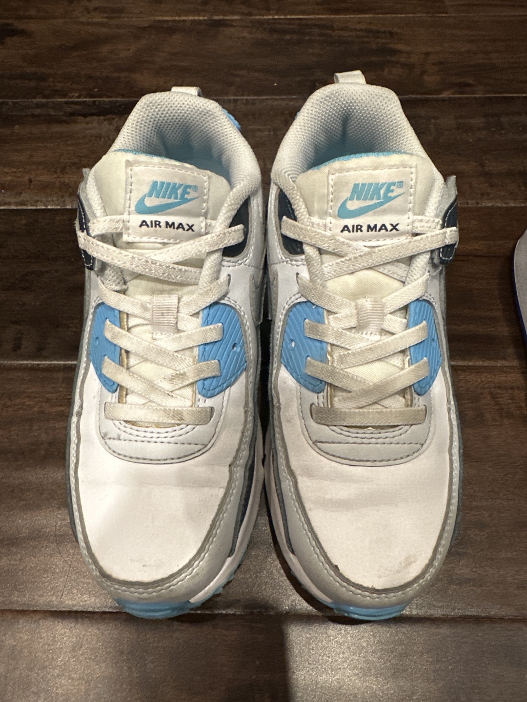 Nike Air Max 90 White Blue - Youth Size 2Y