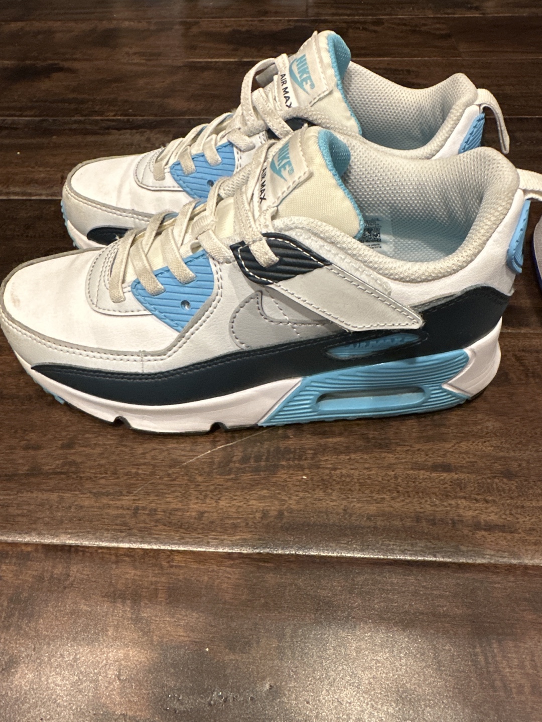 Nike Air Max 90 White Blue - Youth Size 2Y - photo 2