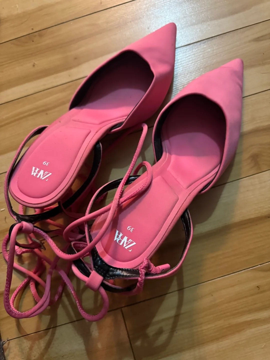 Zara Pink Pointed Heels - Size 9 thumbnail