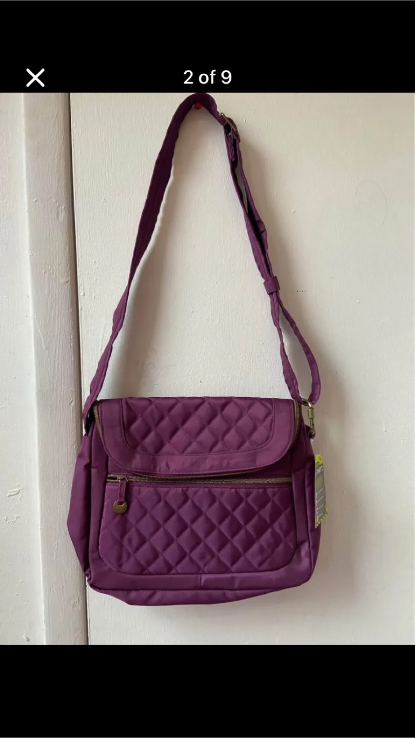 Travelon Anti-Theft Purple Quilted Bag thumbnail