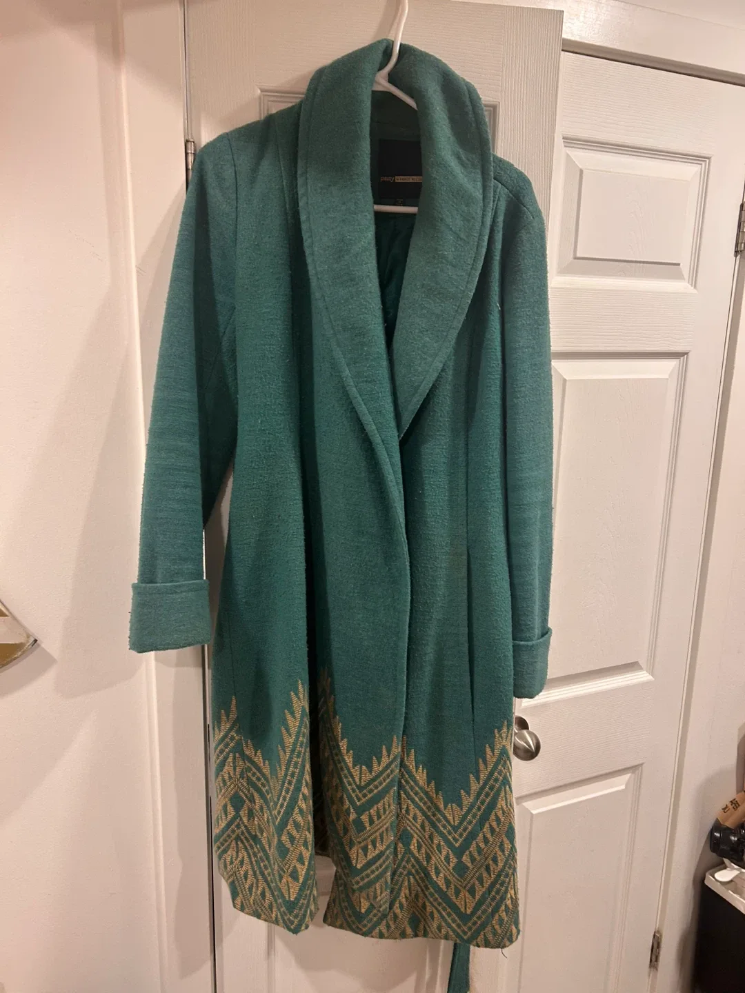 ANTHROPOLOGIE Plenty by Tracy Reese Green Coat - Size M thumbnail