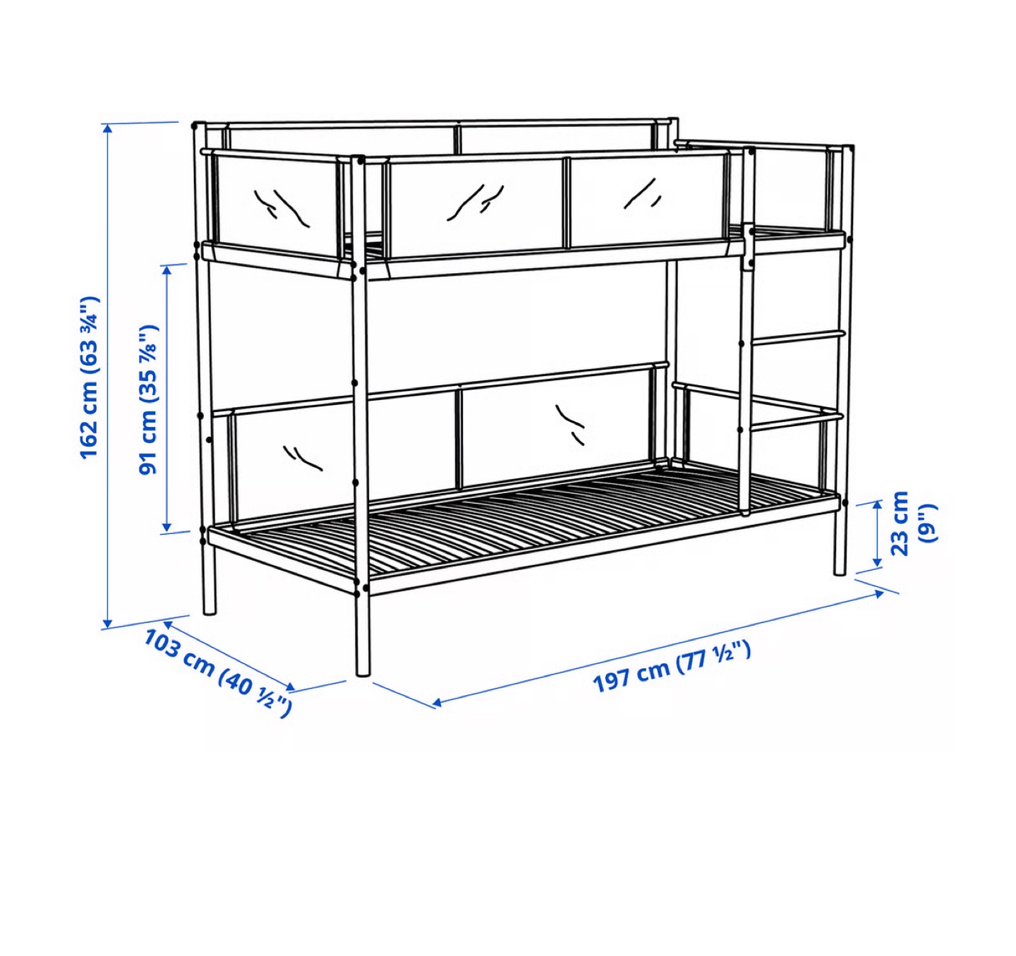 IKEA MYDAL Bunk Bed Frame - White/Grey - photo 4