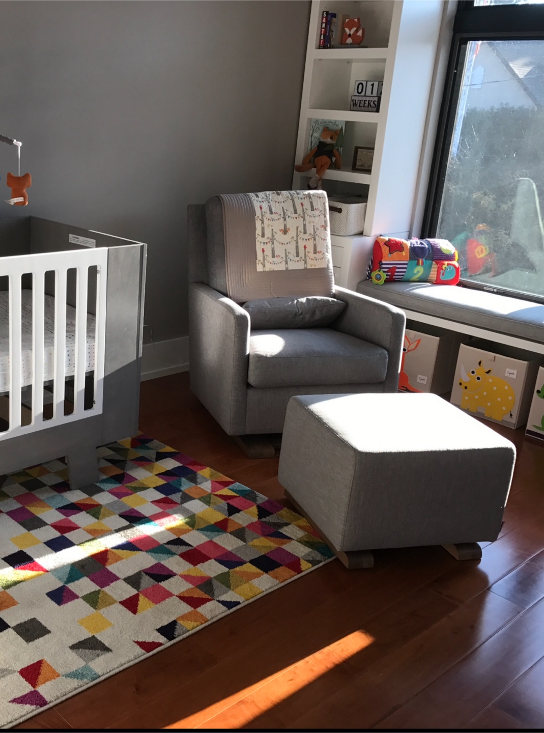 Nursery Glider Rocking Chair with Ottoman