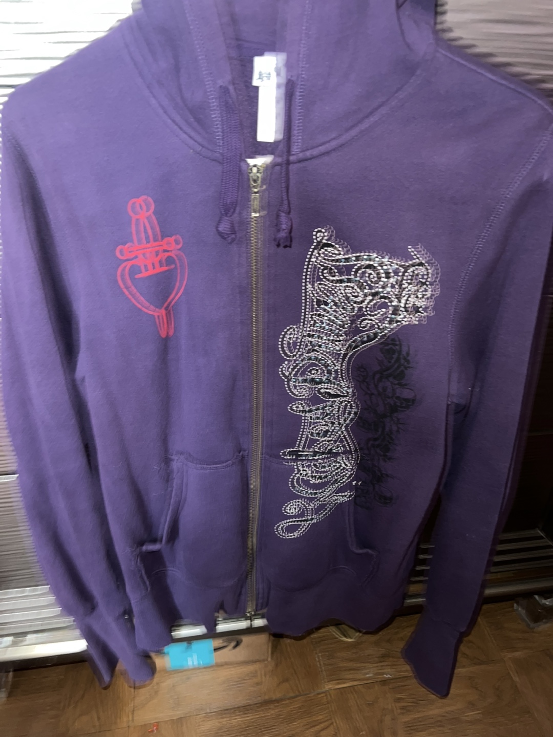 Disney Parks Purple Zip-Up Hoodie (Large)
