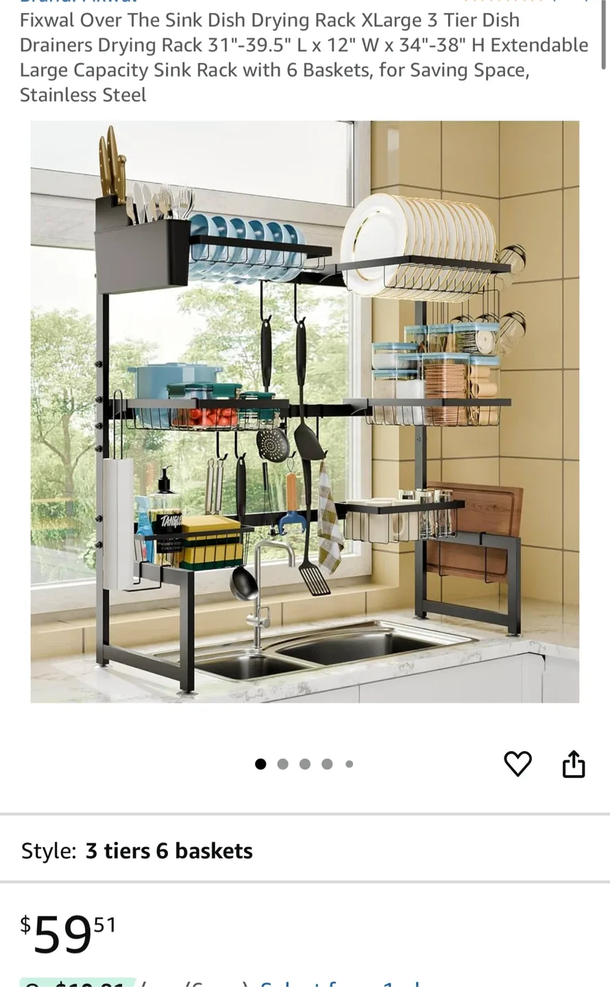 Fixwal Over The Sink Dish Drying Rack thumbnail