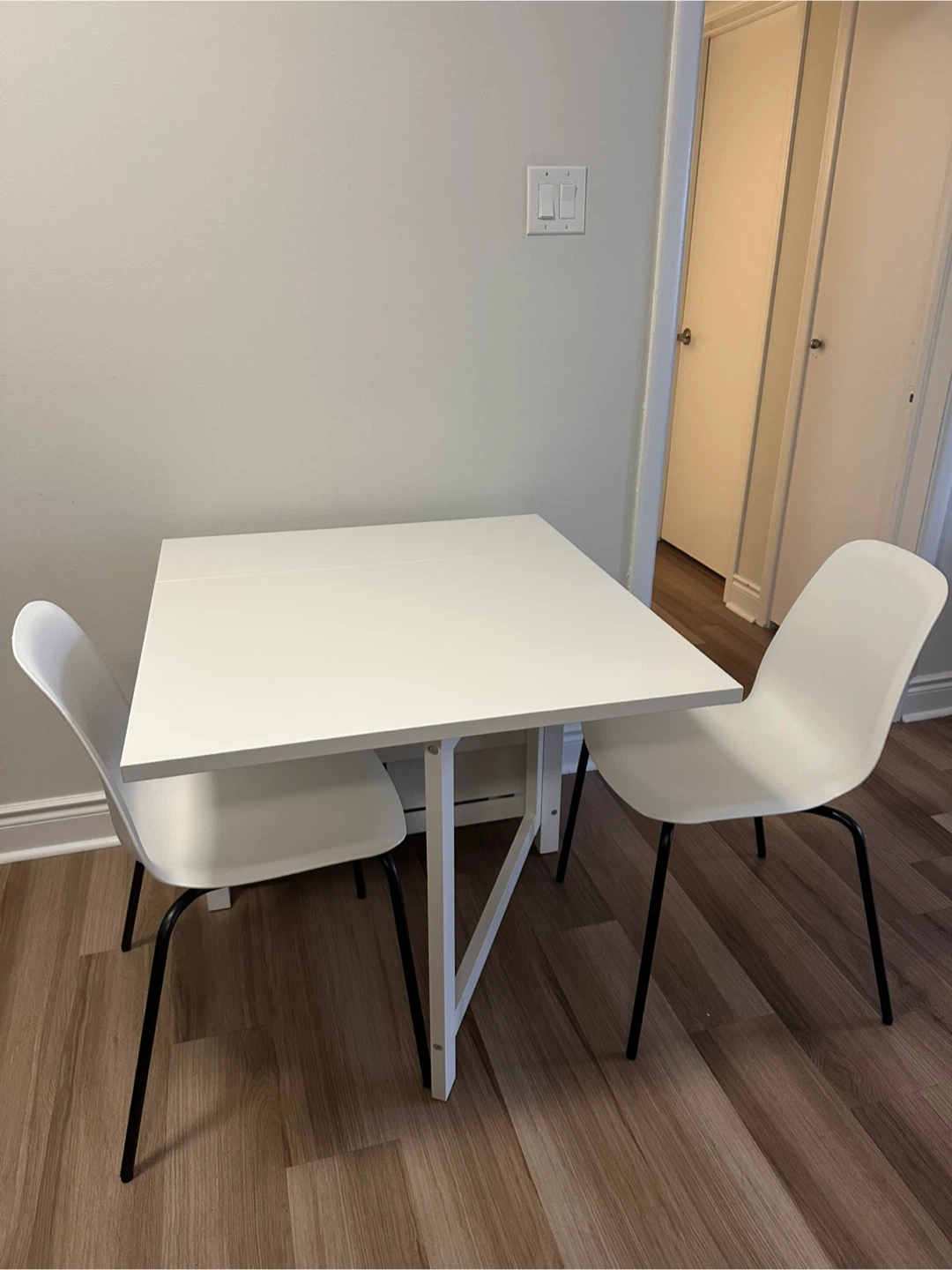 IKEA Norden Extendable White Table with Drawers