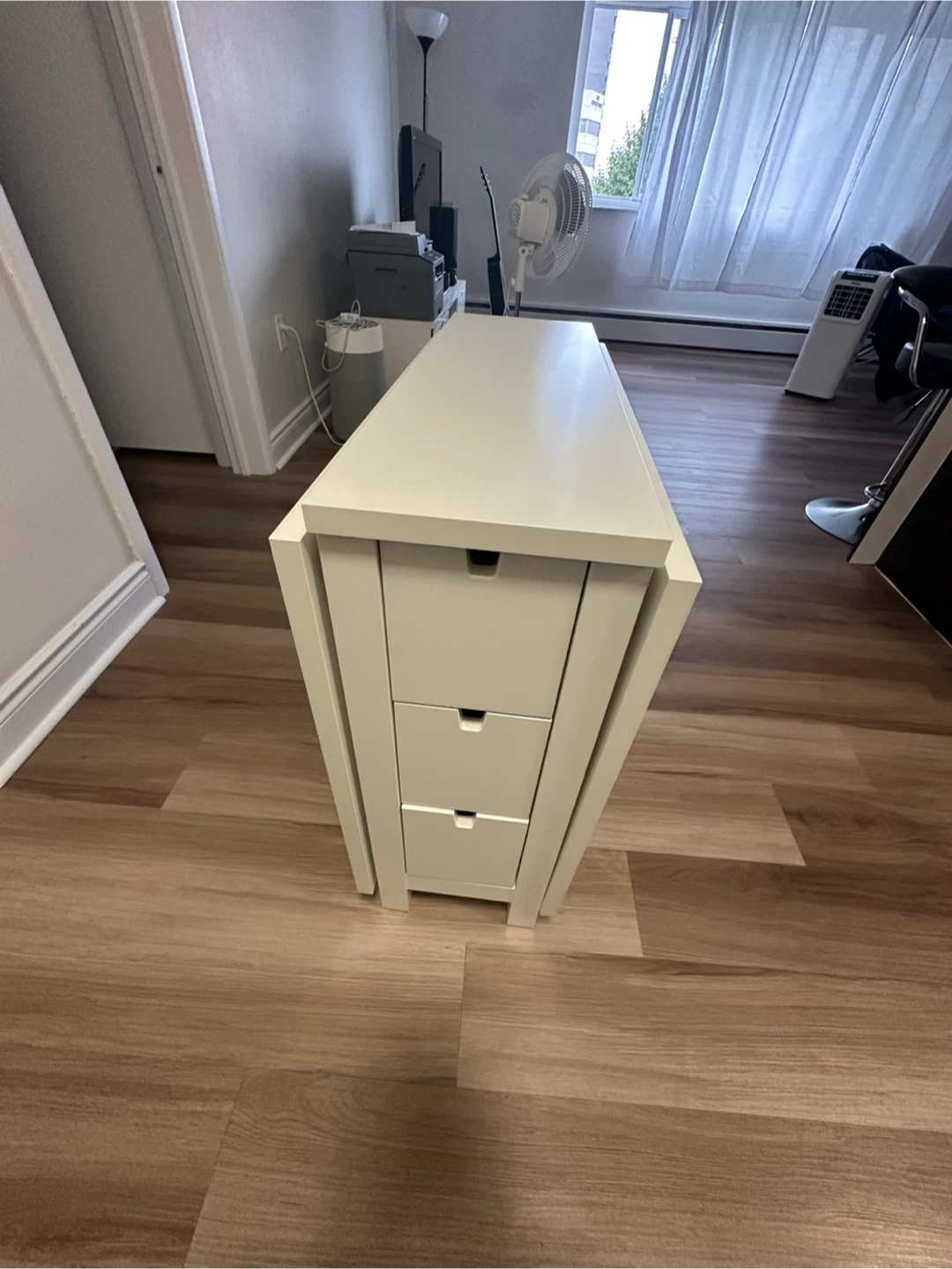 IKEA Norden Extendable White Table with Drawers - photo 4
