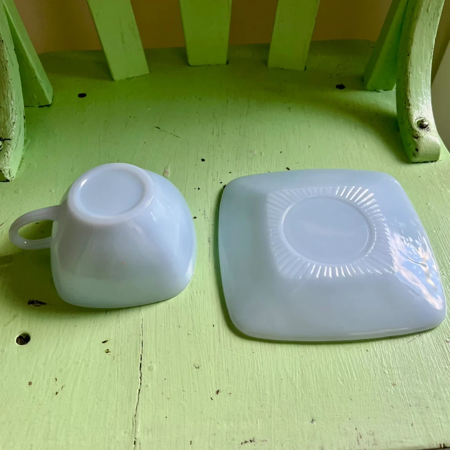 Anchor Hocking Fire King Azurite Blue Charm Cup and Saucer Set image indicator(2)