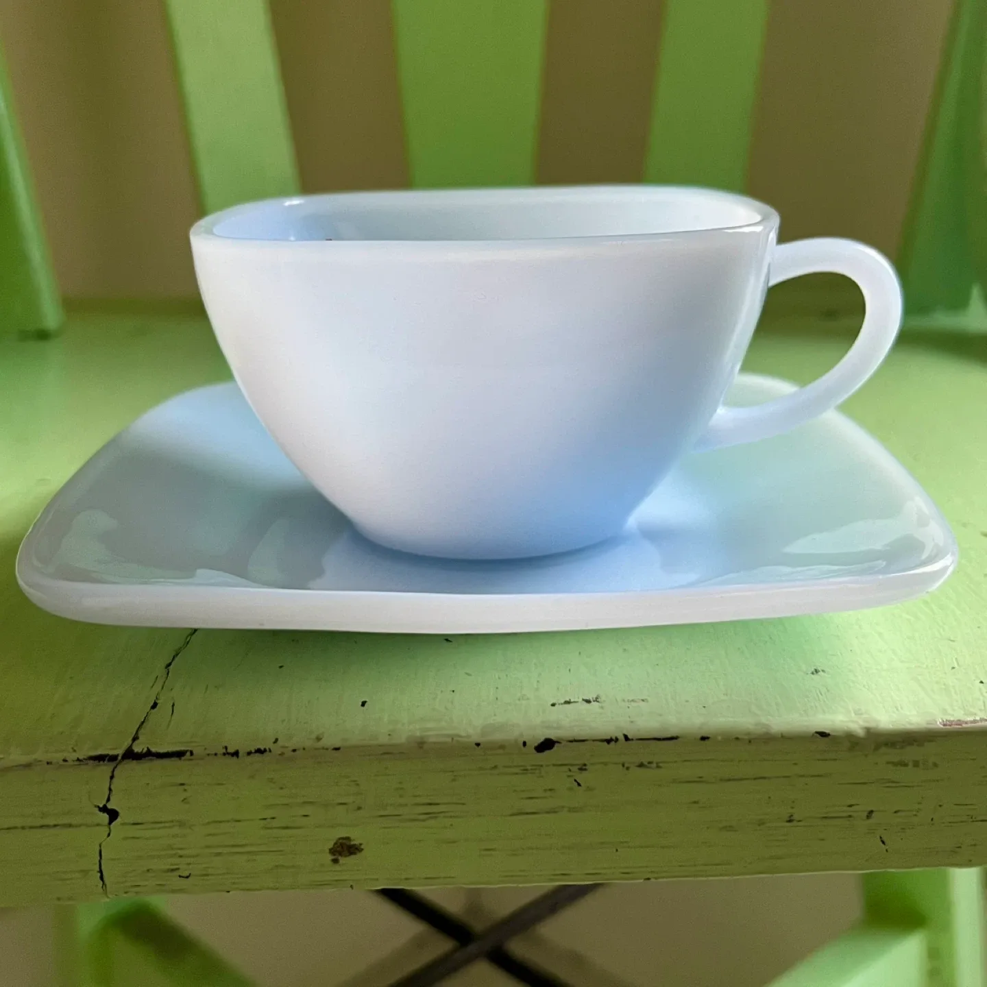 Anchor Hocking Fire King Azurite Blue Charm Cup and Saucer Set thumbnail