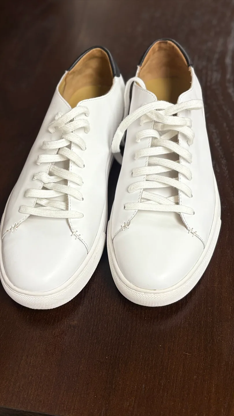 Club Monaco White Leather Sneakers image indicator(3)