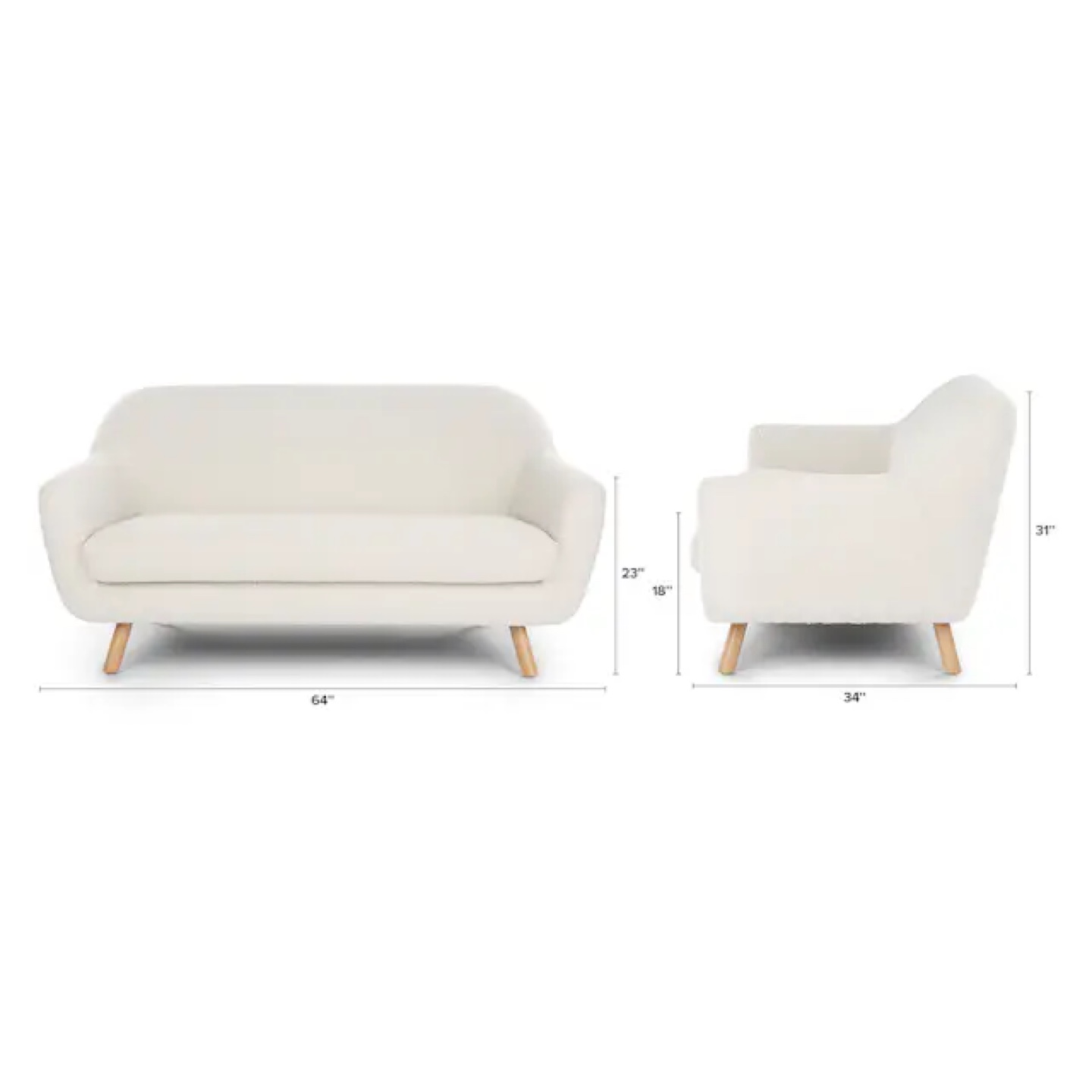Article Boucle Loveseat Sofa - Ivory White