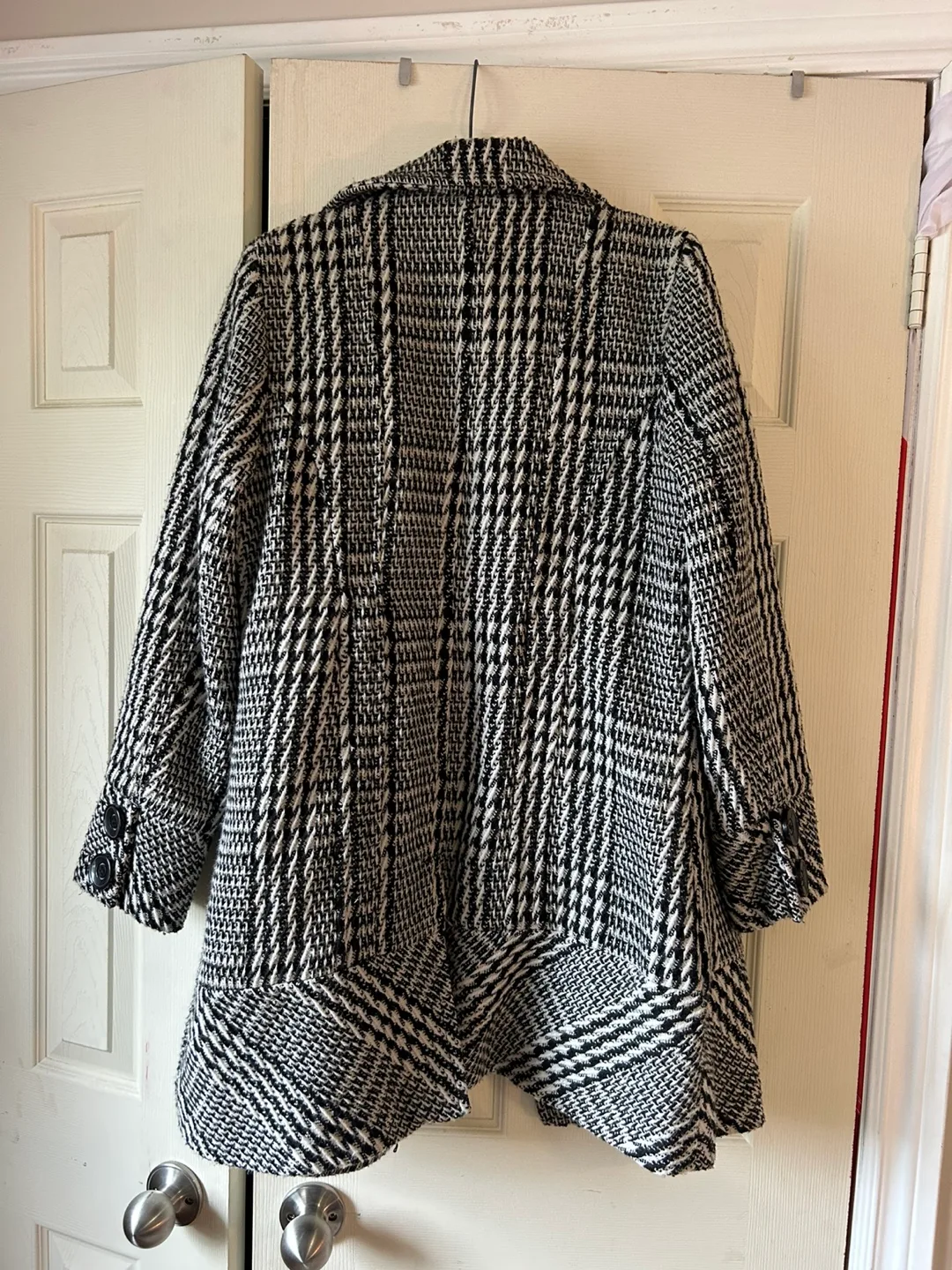 George Black & White Plaid Coat image indicator(2)