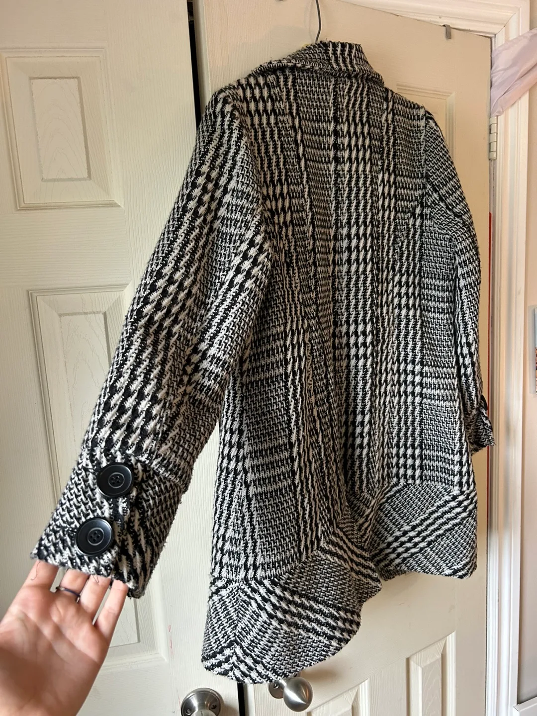 George Black & White Plaid Coat image indicator(3)