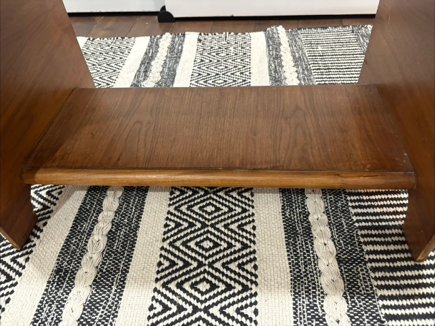 Upholstered vintage Wooden Bench image indicator(6)