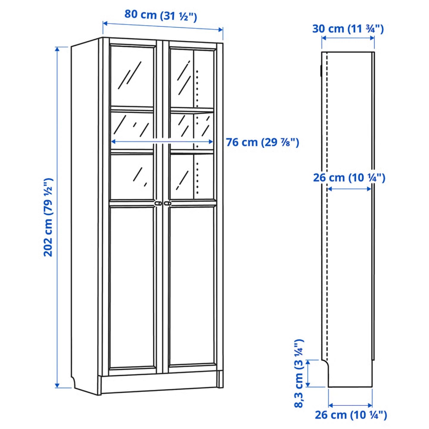 IKEA Billy Bookcase with Glass Doors - photo 4