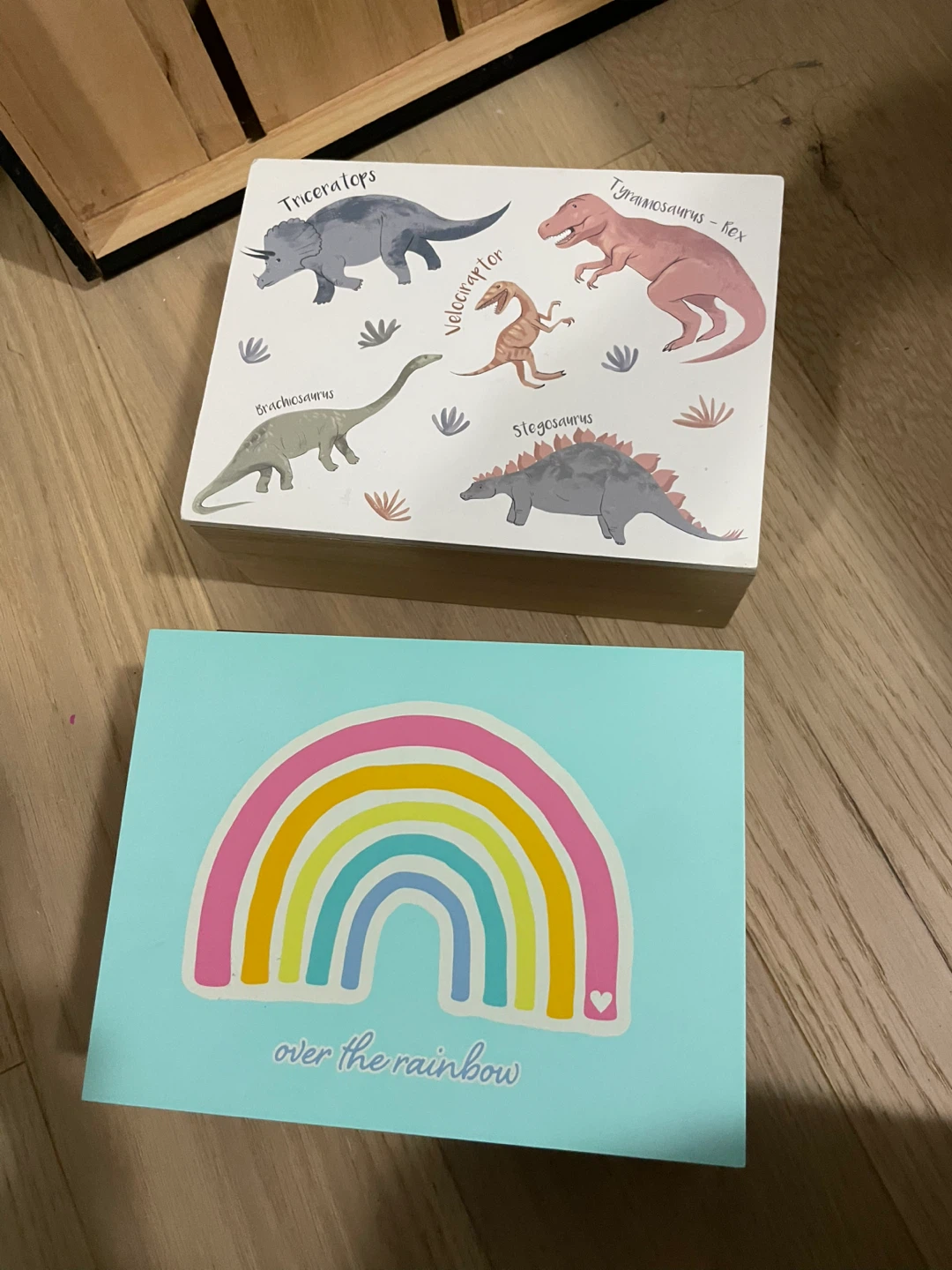 Dinosaur & Rainbow Decorative Boxes