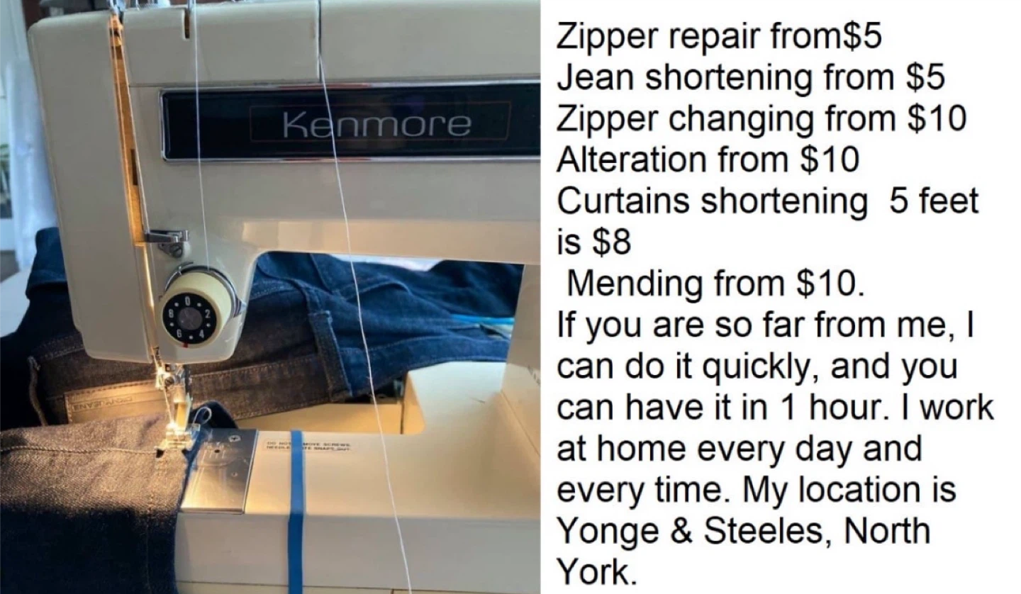 Alterations,jeans shortening $10