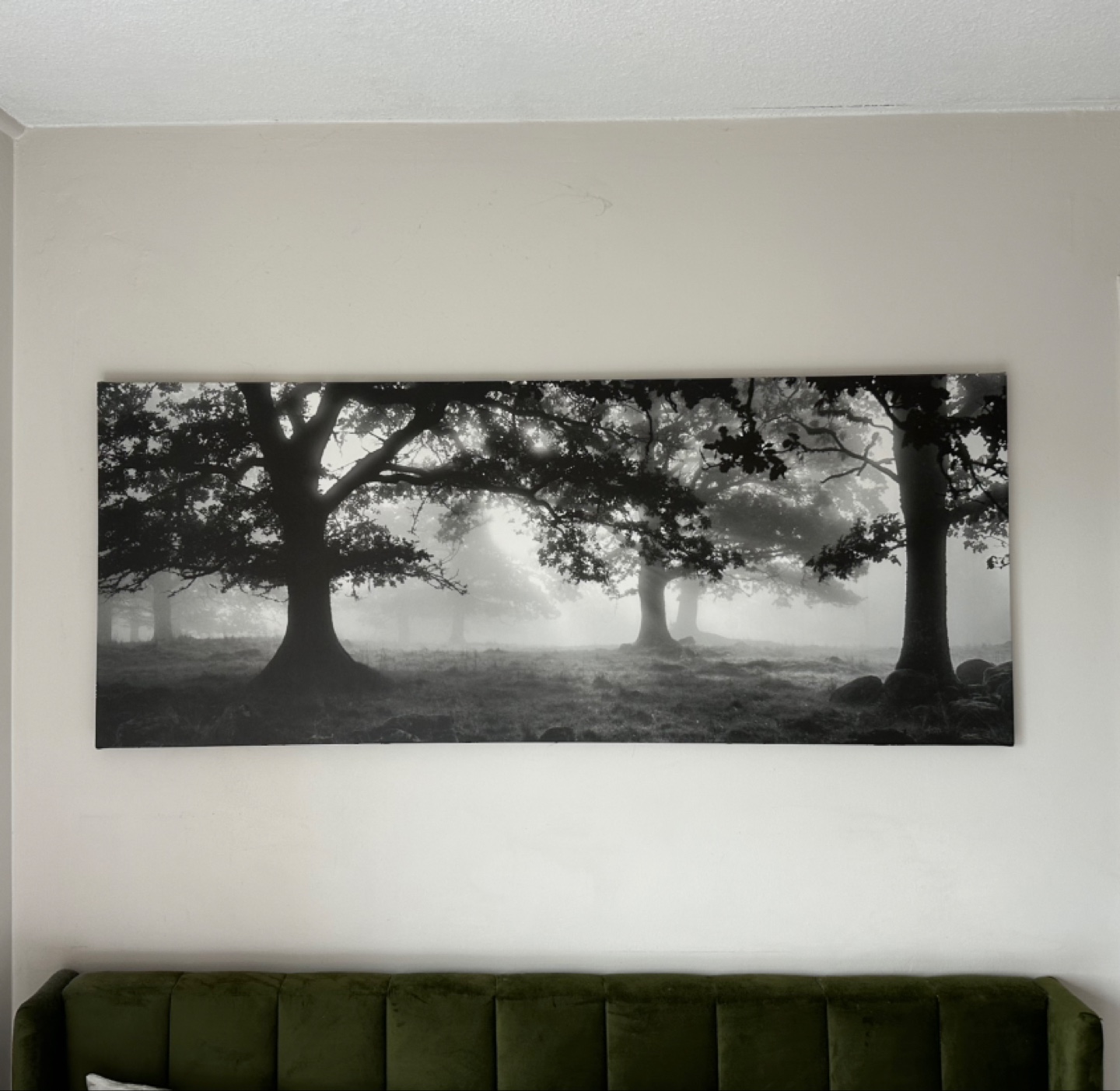 Canvas print decor - monochromatic photo - trees