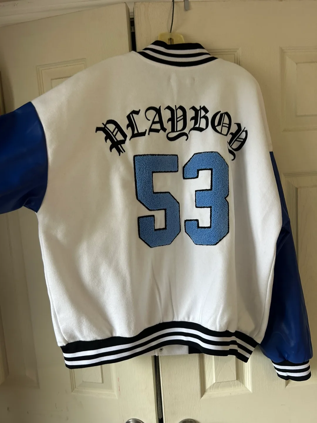 Playboy Varsity Jacket White and Blue image indicator(4)