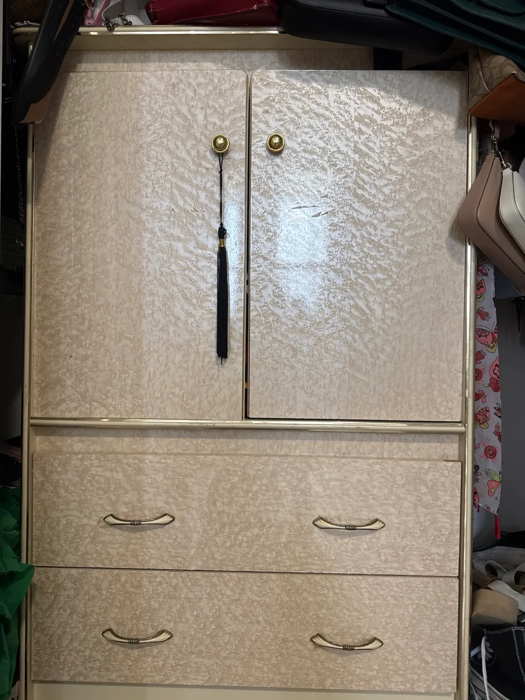 🥕Vintage Cupboard and Nightstand with Drawers
