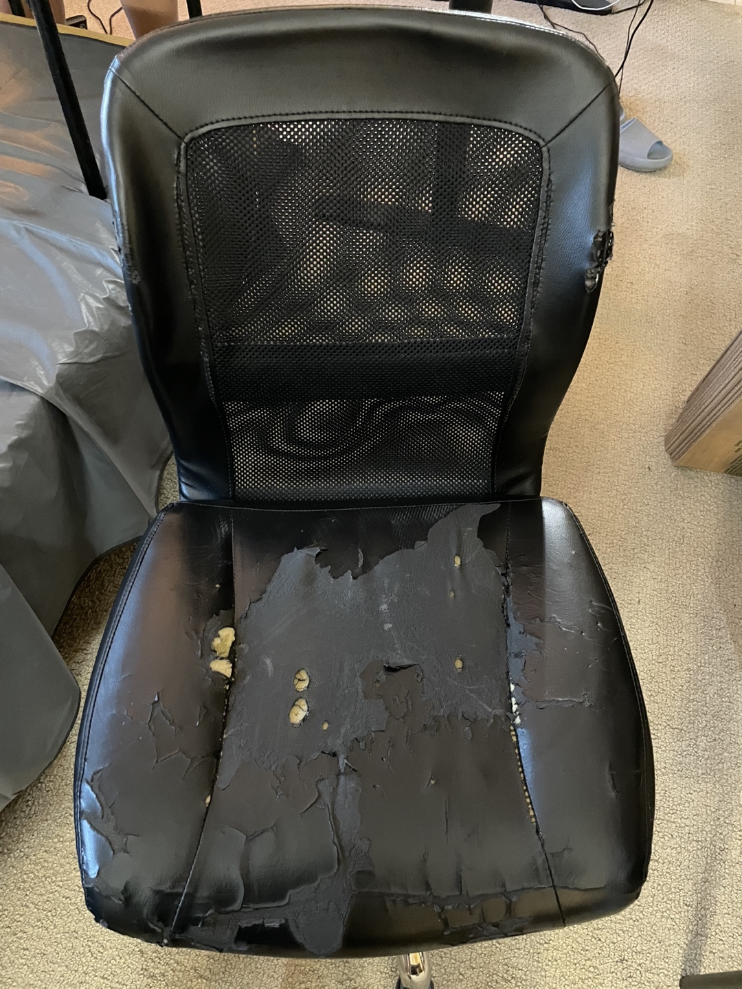 Worn Black Office Chair