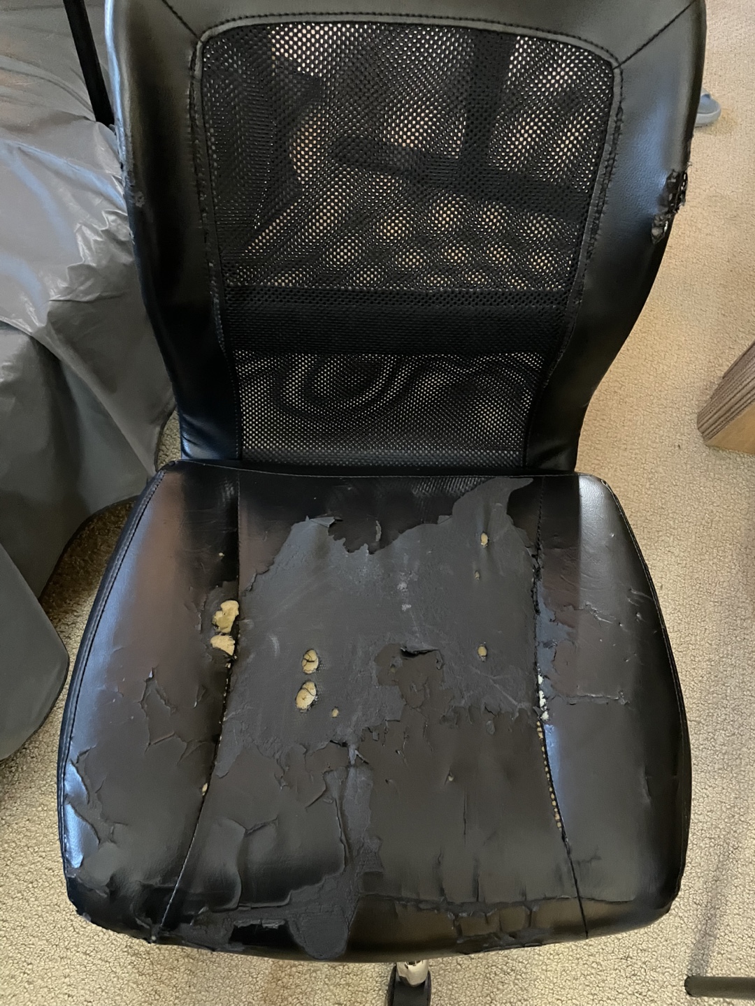 Worn Black Office Chair - photo 2