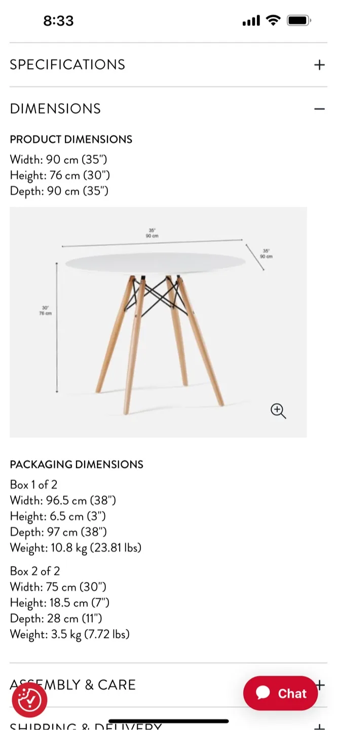Structube Eiffel Round Dining Table - 90cm image indicator(3)