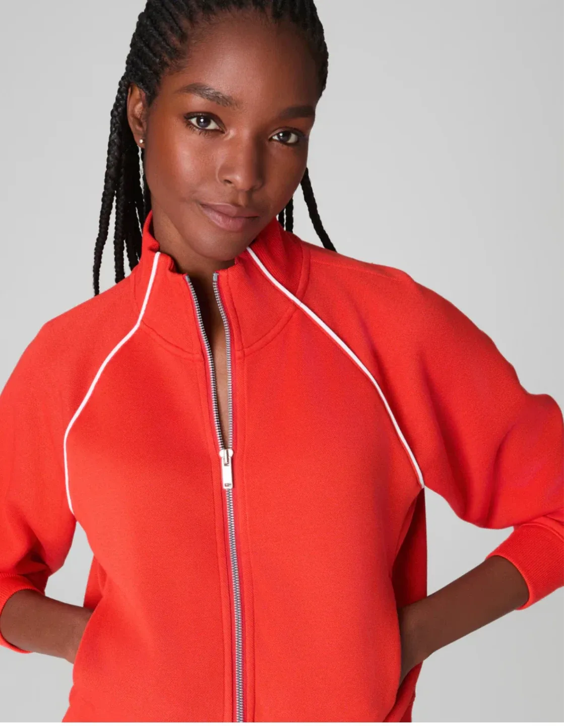 SPANX AIRESSENTIALS PIQUE FULL ZIP TRACK JACKET image indicator(5)