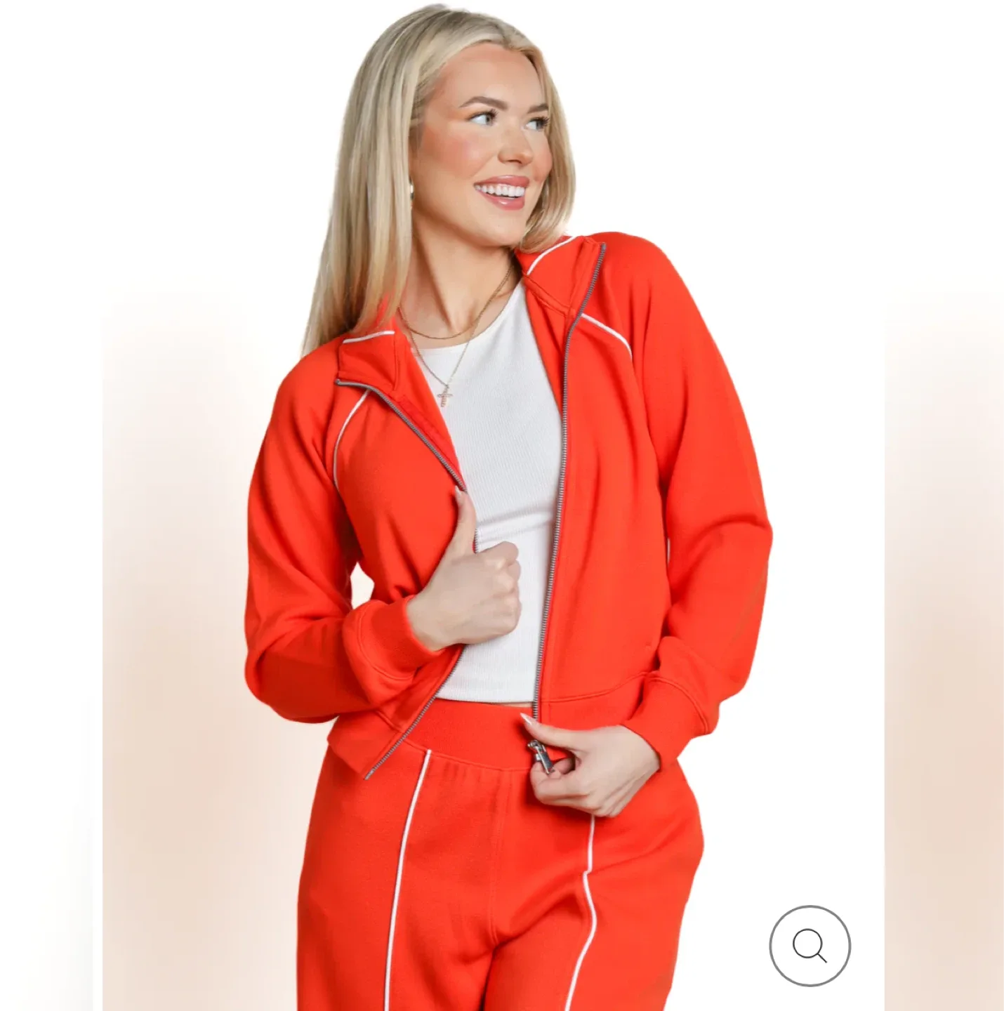 SPANX AIRESSENTIALS PIQUE FULL ZIP TRACK JACKET image indicator(6)