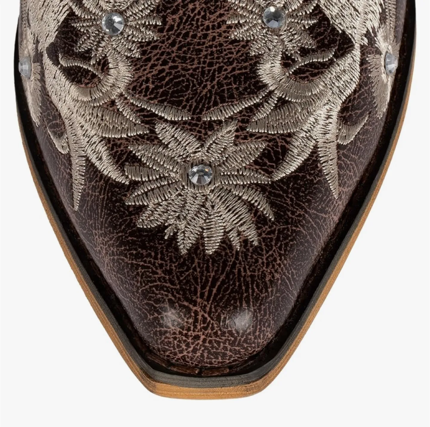 Brown Floral Embroidered Cowboy Boots - Size 8 image indicator(3)