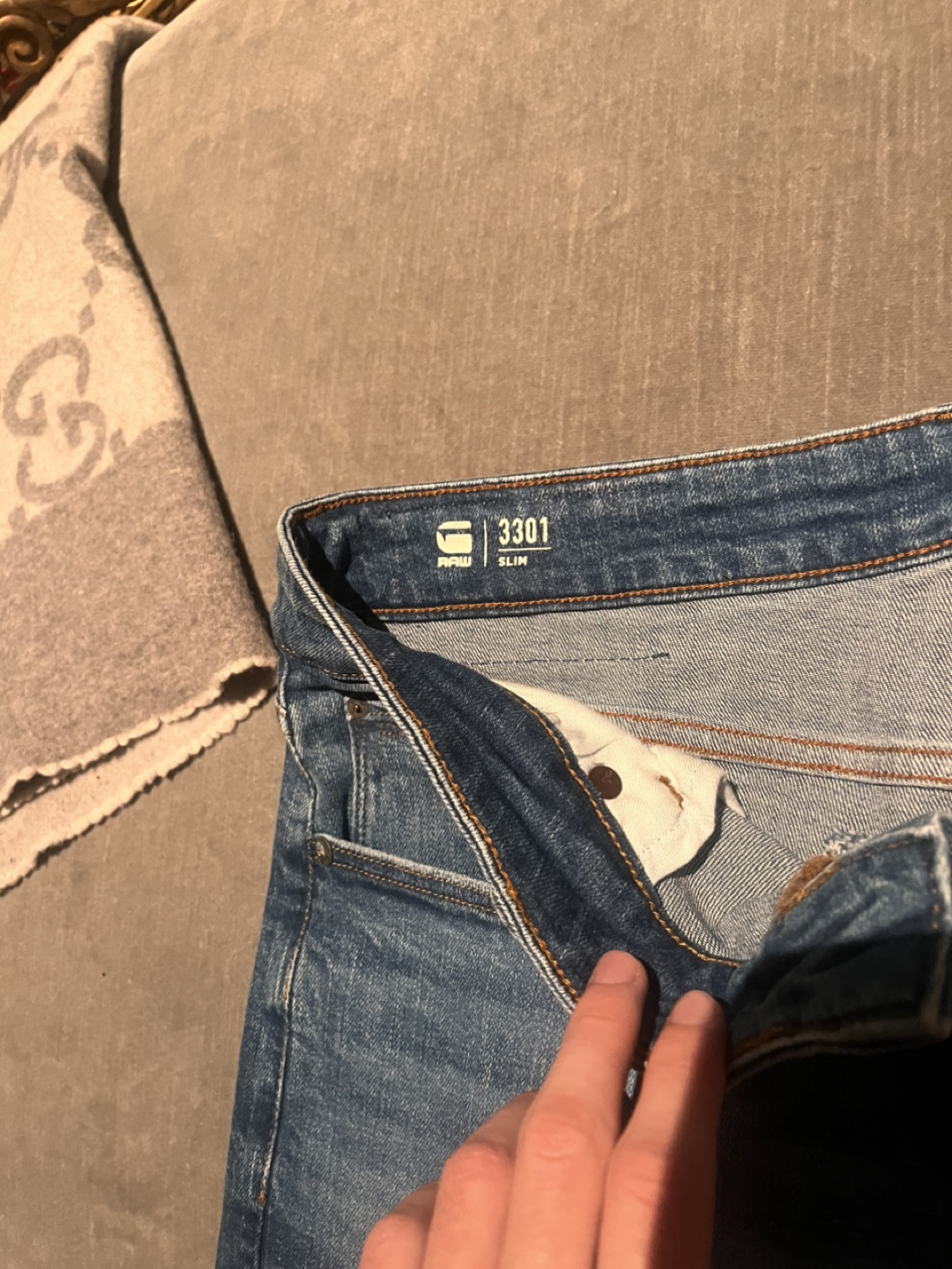 G-Star Raw 3301 Slim Jeans, Size 33 - photo 4