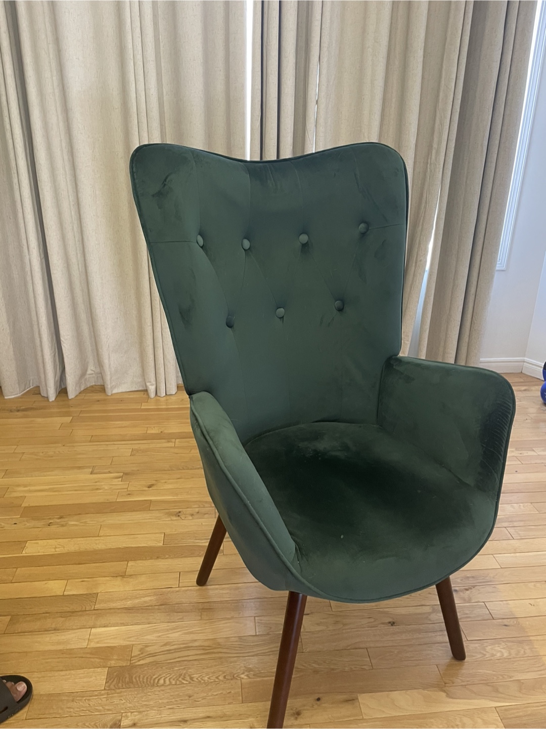 Green Velvet Accent Chair - photo 3