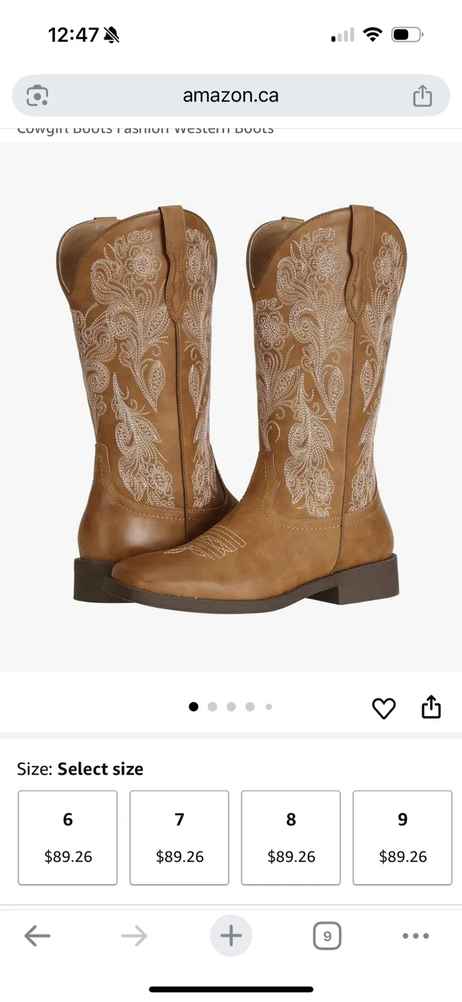 Floral Embroidered Western Boots - Size 8 image indicator(7)