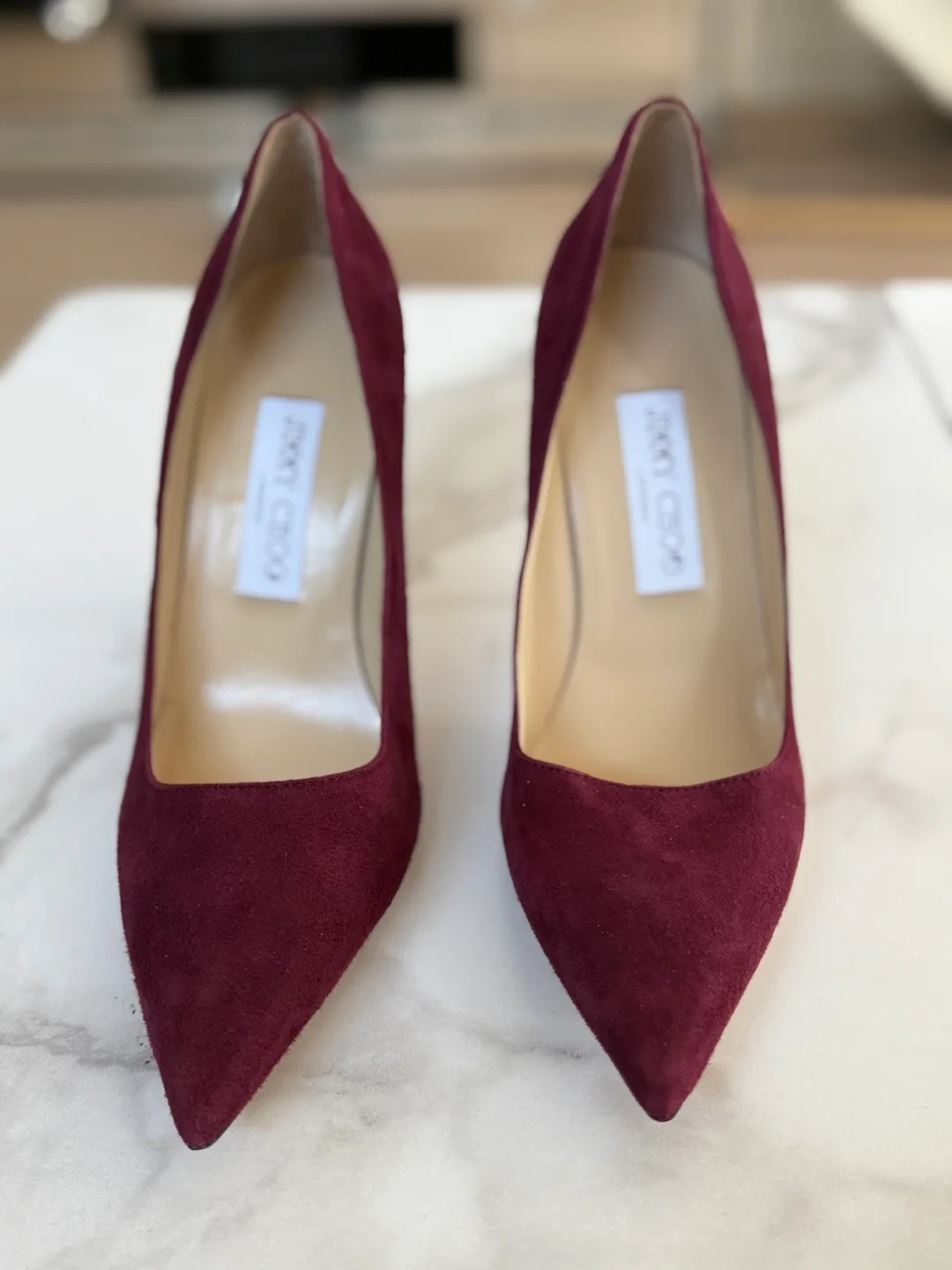 Jimmy Choo Romy 85 Burgundy Suede Pumps - Size 36.5 image indicator(2)