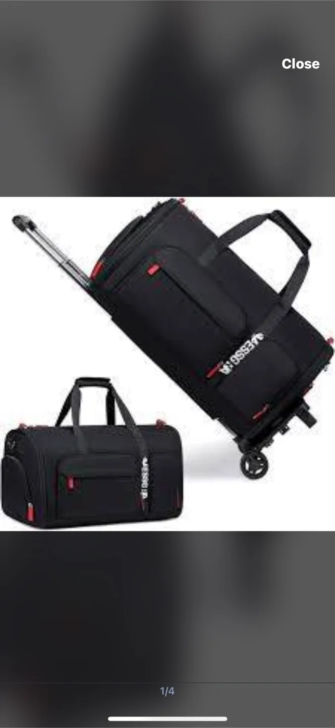 Rolling Garment Bag for Travel, Black thumbnail