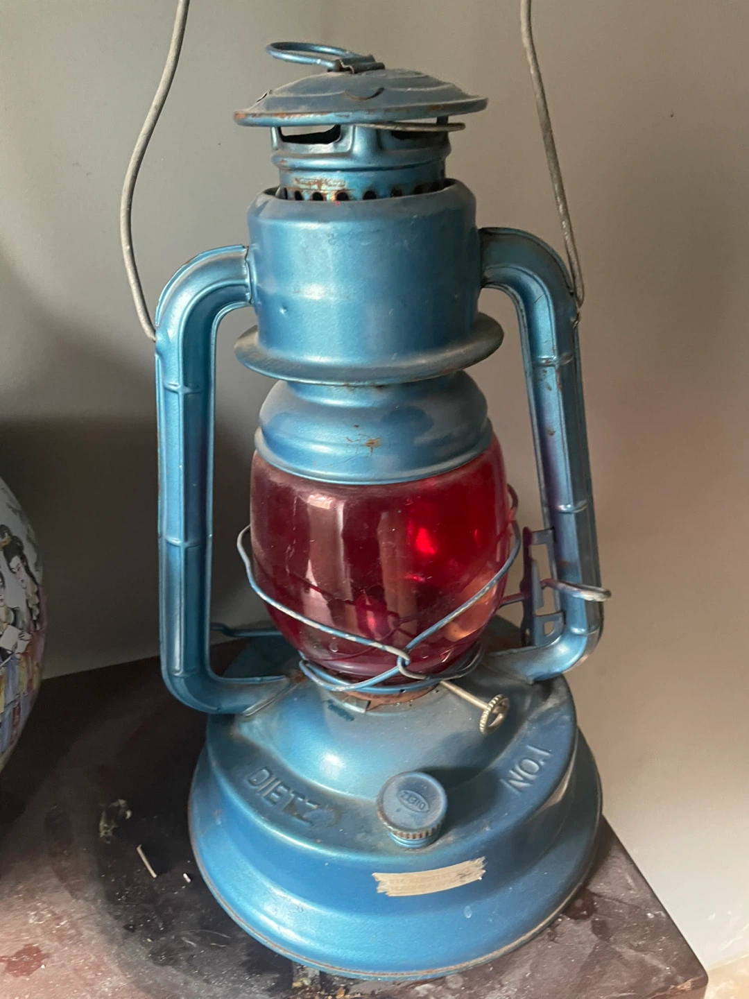 Dietz No.1 Lantern Blue with Red Glass