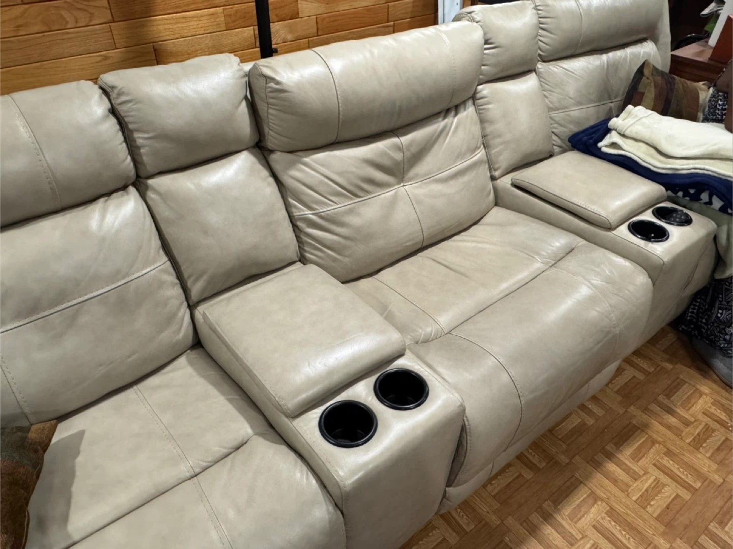 Leather Reclining Sectional Sofa - photo 4
