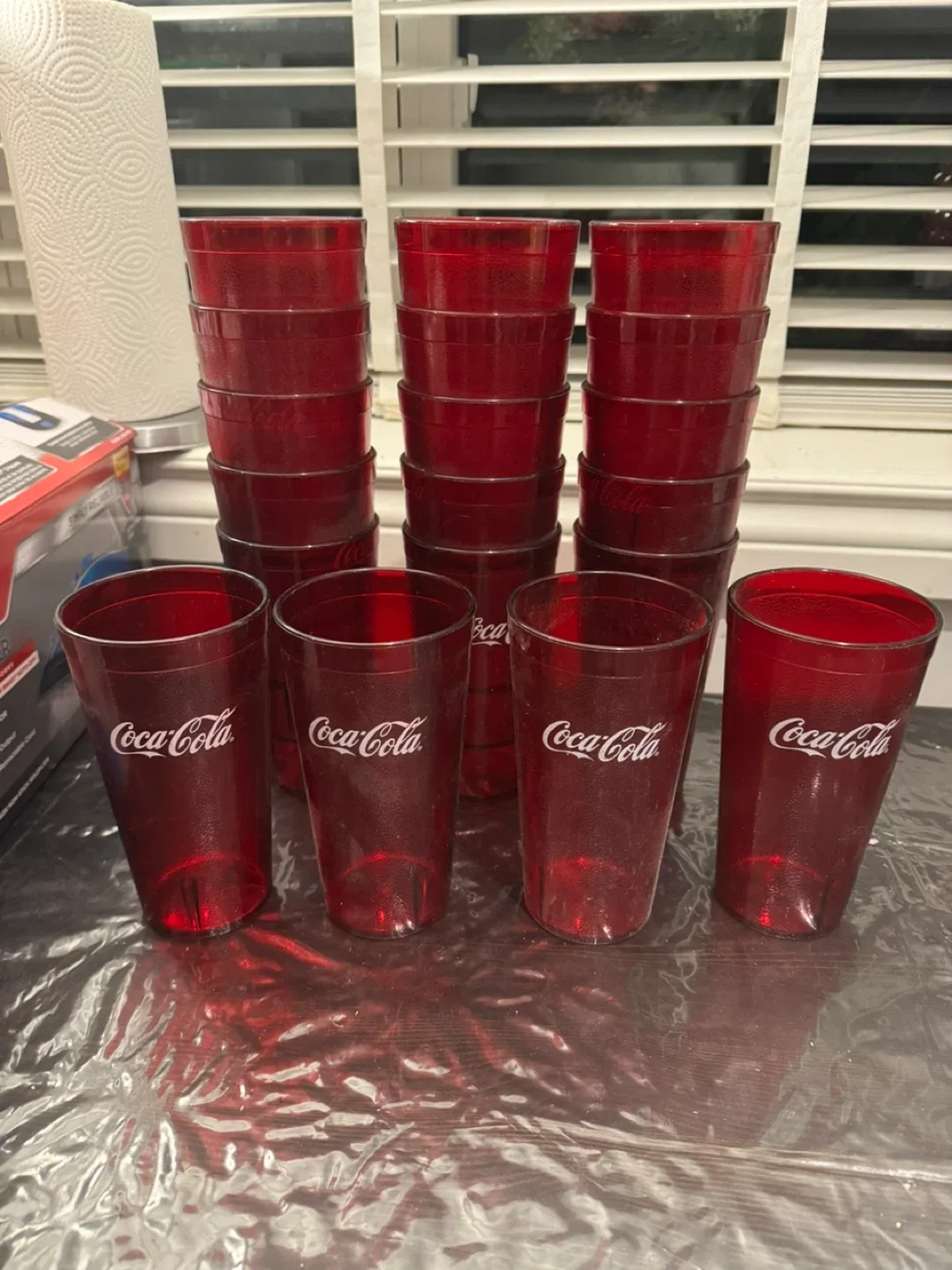 Coca-Cola Red Plastic Cups (Set of 20) thumbnail
