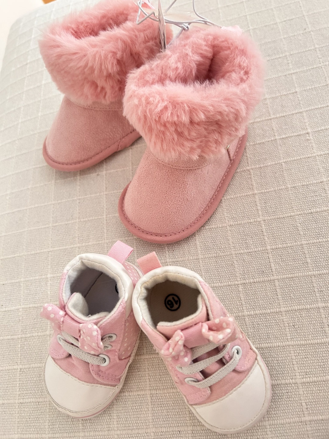 Baby Girl Pink Booties & Sneakers Set