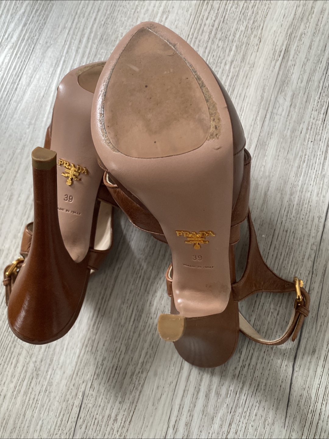 Prada Brown Leather Heels - Size 39 - photo 2