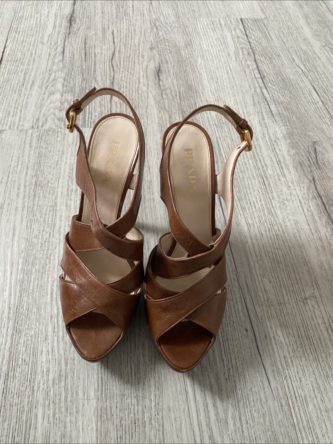 Prada Brown Leather Heels - Size 39