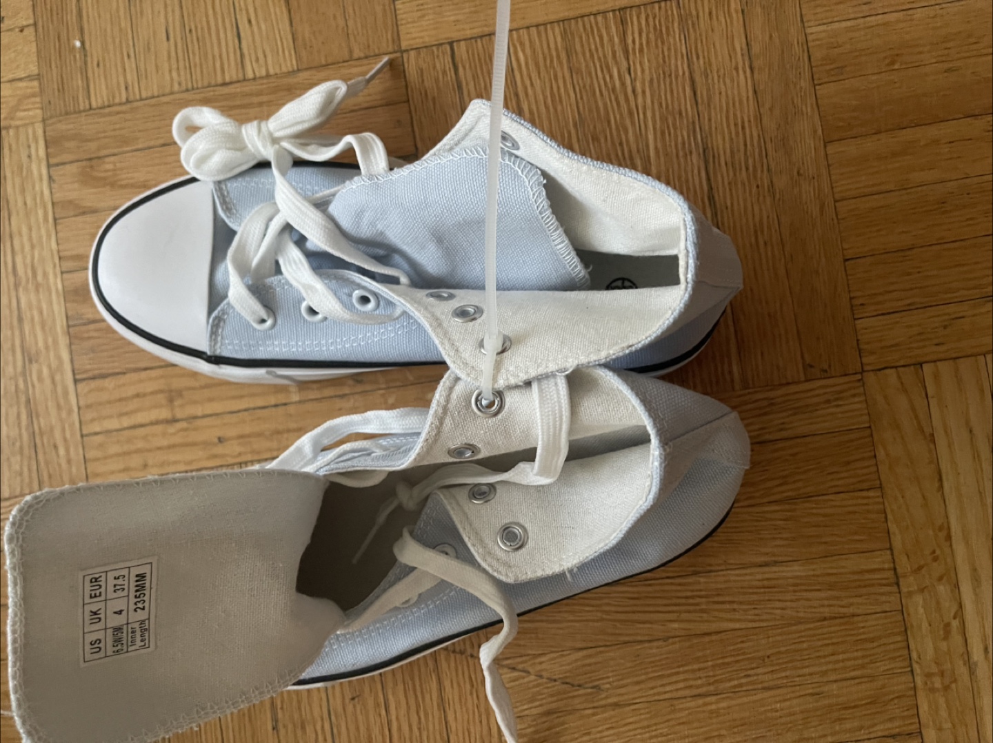 Light Blue Canvas High-Top Sneakers - US 6.5