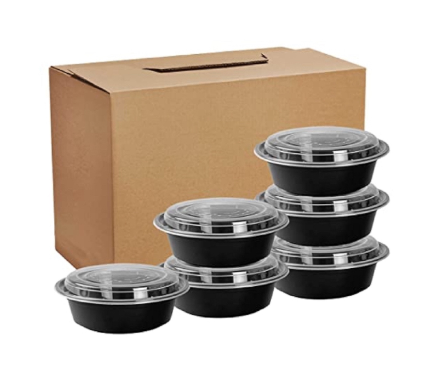 Black Plastic Food Containers with Lids - photo 2