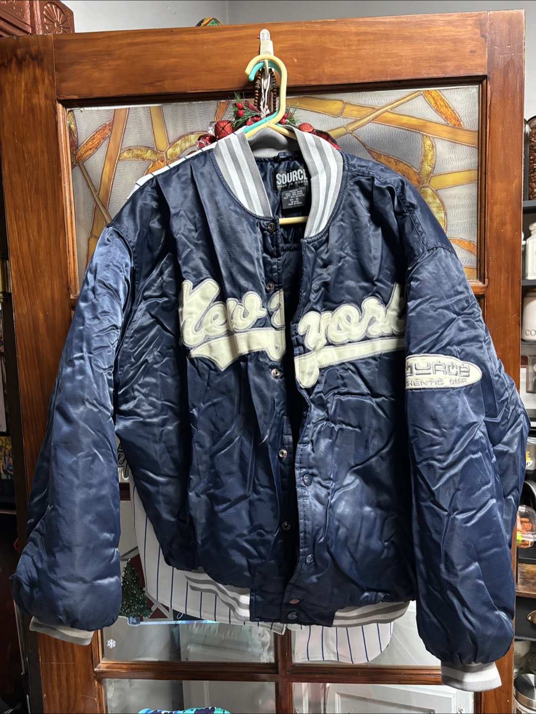 Vintage SOURCE New York Satin Bomber Jacket XL