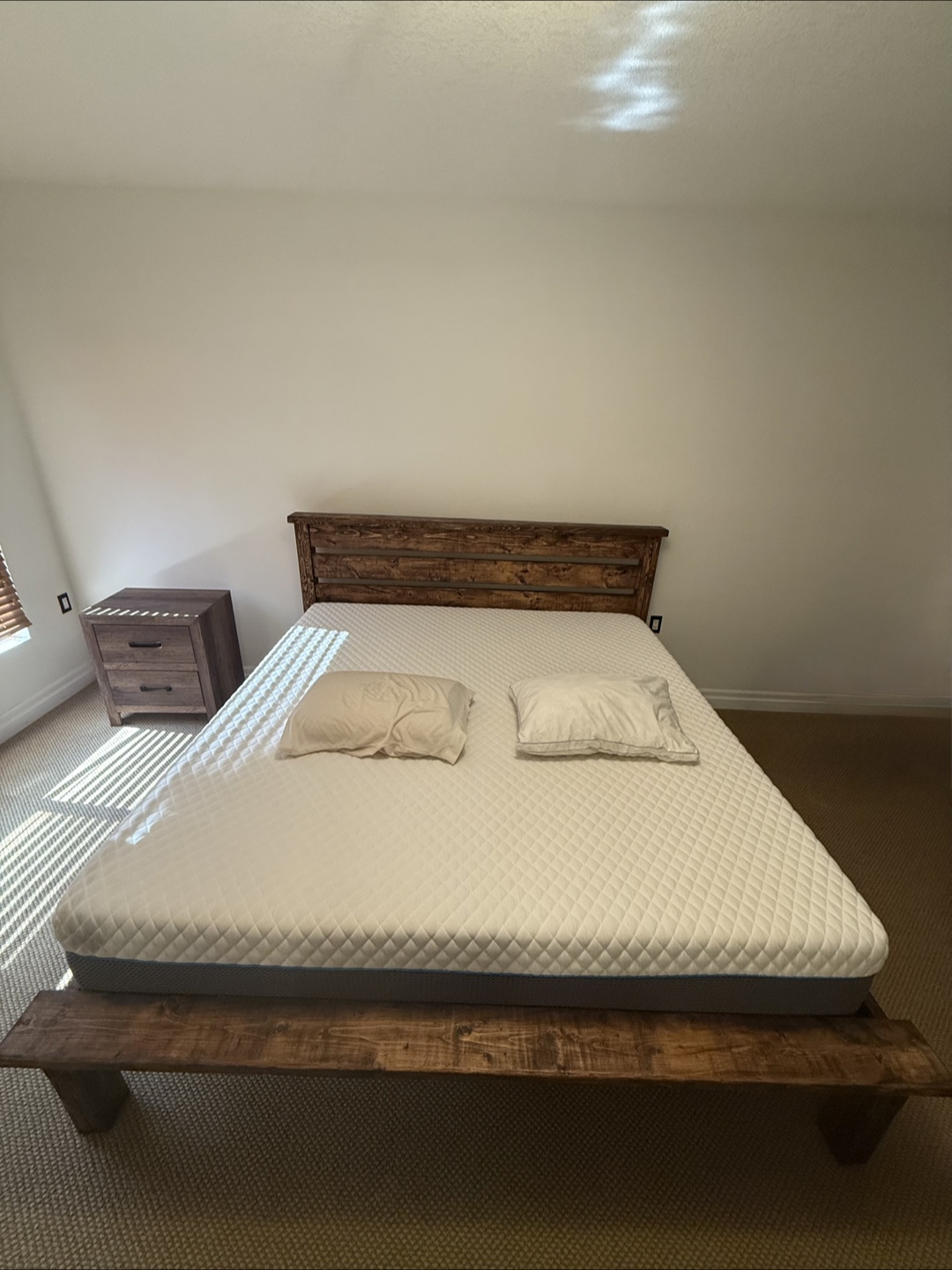 King Size Bed Frame +Mattress –Strong, Comfortable,Like New
