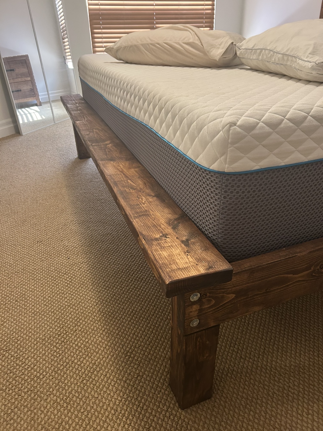 King Size Bed Frame +Mattress –Strong, Comfortable,Like New - photo 3