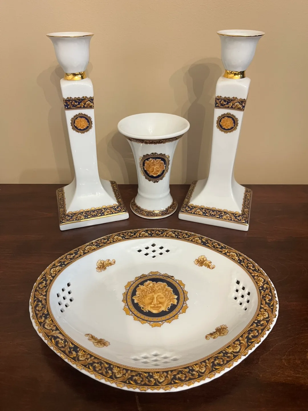 Bacchus - T.Limoges Porcelain Candlestick and Vase Set thumbnail